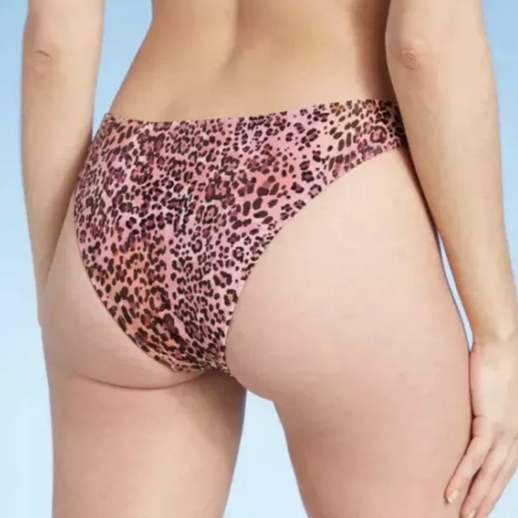 Shade & Shore Womens Extra Cheeky Bikini Bottom Animal Print Size Large New - Picture 2 of 6